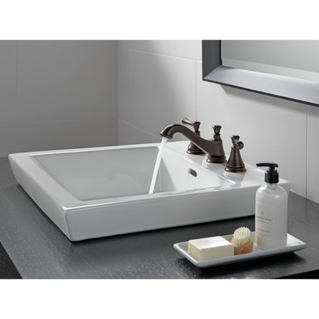 Delta Two Handle Widespread Bathroom Faucet - Low Arc Spout - Less Handles 3595LF-RBMPU-LHP